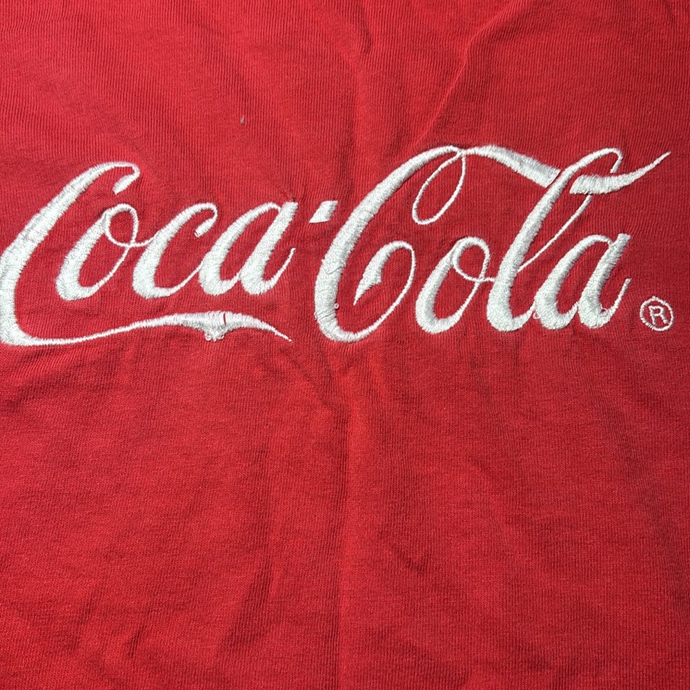 Vintage Coca Cola Short Sleeve Tee Callie embroidered logo nostalgic T XL - Picture 4 of 11
